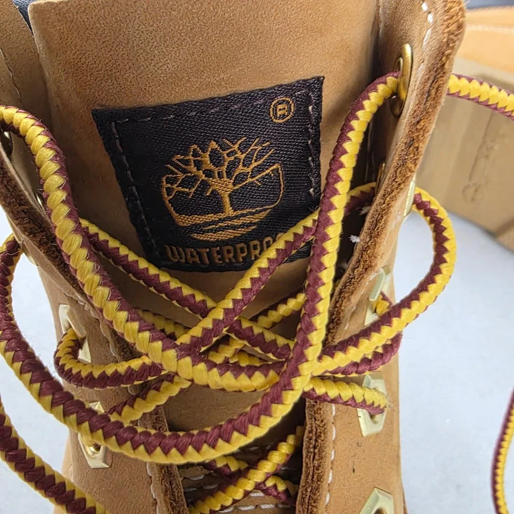 Timberland Premium Waterproof 6 Inch Boots Wheat Nubuck Youth Boys Size 1
